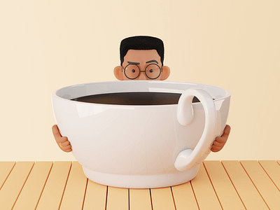 Big Cup of Coffee - Favour, the 3D artist 3d ui uiux ux uxui