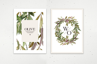 Olive - watercolor hand painted floral set hand painted olive watercolor watercolor clipart watercolor painting
