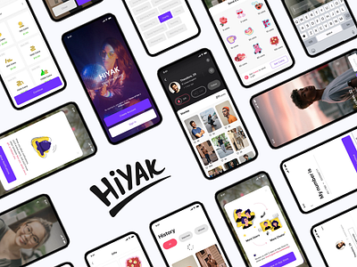 Hiyak - Mobile App Design and Branding animation colors design illustration mobile mobile app mobile app design mobile design mobile ui motion motion design ui ui design ux ux design video video chat