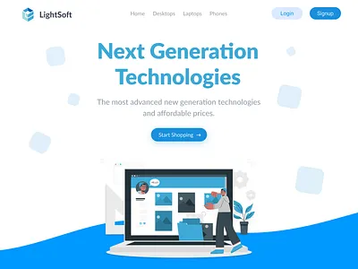 Example Landing Page design minimal ui ux web