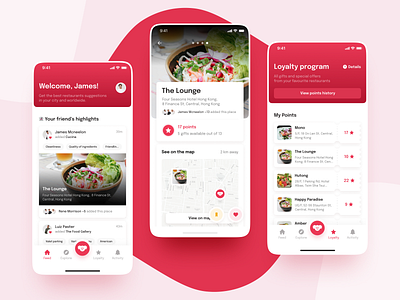 Grumpeat App app branding cafe design food gradient logo mobile mobile design product product design red restaurant screen typography ui ux