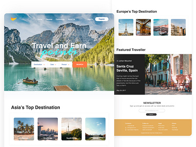 Aloha landing page design travel ui ux web design white