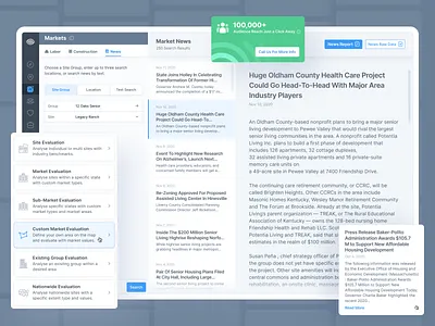 VisionLTC - Market News article article list branding design experience form graphic design health insight interface light mode market news senior housing statistics stats theme ui ux