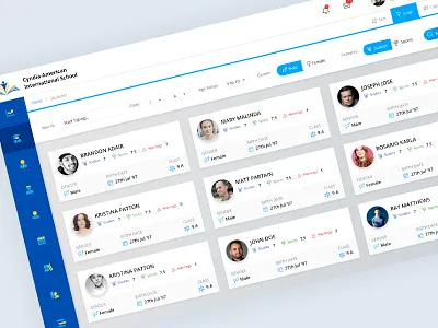 School Students View blueorange school search filter students profile ui