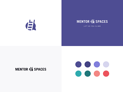 Mentor Spaces - Startup Branding branding claim climb conversations design diversity inclusion isotype leadership lift logo logotype mentor spaces mentoring mentors mentorship palette startups storytelling z1