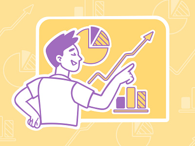 Infographics boy chart gay graphs illustrations illustrator infographic procreate purple sketch speedpaint statistics success vector yellow