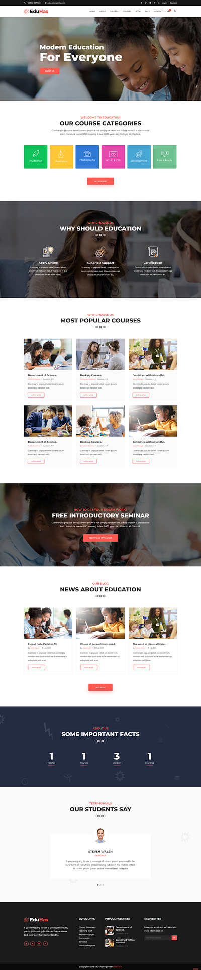 Eduhas Education HTML Template academe e learning education center education consultant education template educational educational html institute kids school lms responsive school study university