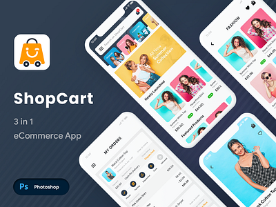 eCommerce App UI Kit | 3 Apps | Shopcart amazon clone app design app ui app ui ki app ui kit application clone app delivery app design ecommerce app ui ecommerce app ui kit flipkart app online buying app online ordering seller app shopcart shopping app ui ui design vendor app