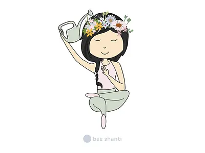 name something you love about yourself design gratitude illustration yoga