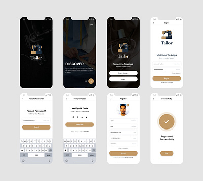 Tailor - Mobile App Design app art clean design figma flat graphic design typography ui ux