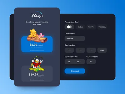 Disney+ - Checkout Page | Daily UI #002 check out checkout checkout page creditcard disney payment
