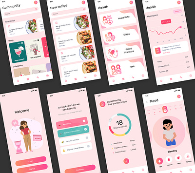 Mobile App Design animation app art clean design figma graphic design typography ui ux