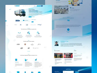 V-Trans Website cargo freight homepage icon interface landing logistics redesign supply chain track transport trucks ui webdesign whitespace
