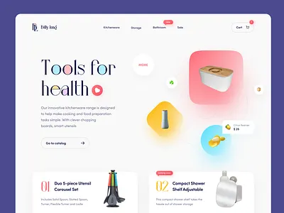 Billy Long clean colors design dishes ecommerce health kitchen kitchenware smart storage tool trend ui ui ux ux web website