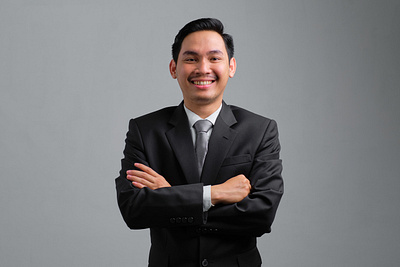 Handsome Asian businessman confident corporate