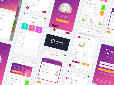 Q-Survey Mobile App app clean design designs flat minimal mobile mobile app design ui ux