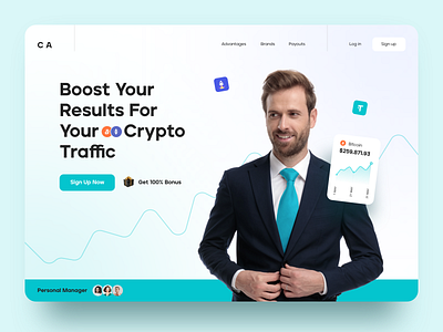 Cryptocurrency Trading Website bitcoin crypto cryptocurrency design finance landing page sketch trading trading platform ui ux