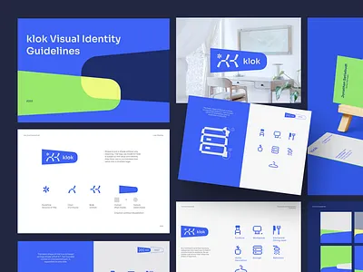 KLOK - Mindful Furniture for future agency brand brand agency brand guide line branding colorful creative design furniture graphic design guideline illustration klok logo minimalist mockup modern slabpixel ui vector