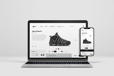 Nike ecommerce responsive concept booking description ecommerce minimal responsive design service