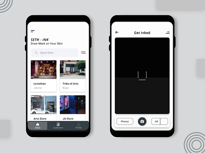Seth-Ink App Mobile UI app artificialintelligence design mobile app mobile ui tattoo apps tattoo art tattoo artist tattoos tattoostudio ui uidesign uiux uiuxdesign uiuxdesigner ux