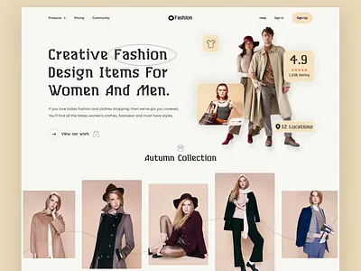 Fashion Company Landing Page best website design branding clothing design color ecommerce design elegant fashion fashion brand fashion landing page gradient illustration landing page design trend typography ui design ui ux design web design website design and development