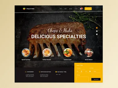 chops and hubs app appdesign chops and hubs delivery app design food food ui homepage homepage ui restaurant app restaurant design restaurant menu restaurant website ui uidesign webdesign website