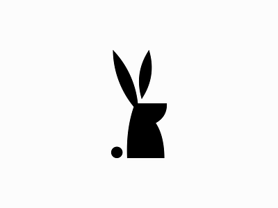 Rabbit Logo animal black branding bunny cute design flat geometric identity illustration logo mark mascot minimalist pet premium rabbit simple symbol vector