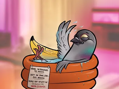 Hot Tub character cybe cybirds hottub illustration twitch