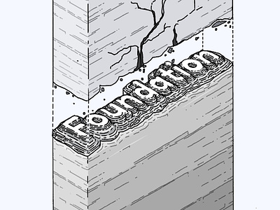 Cracks in your foundation. cement crack cracks design foundation illustration principles procreate topography typography
