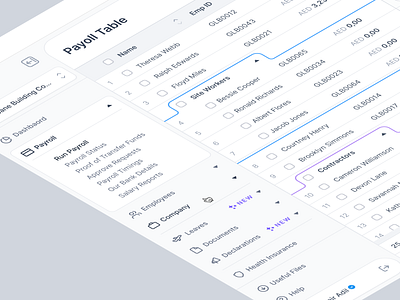 Payroll Web App clean dashboard minimal navigation payroll saas system ui ux web app