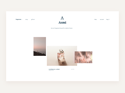 Perfume Store Website [Landing Page] [ecommerce] animation app aroma branding clean cosmetics design flat fragrance interface minimal mist perfume bottle perfumery perfumes scent skincare ui ux web