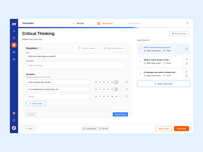 Maki — Test Builder ✅ blue colorful design orange product design recruitment ui ux uxui visual