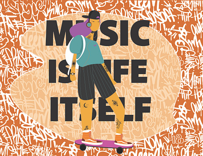 MUSIC IS LIFE ITSELF adobe adobe creative cloud adobe illustrator cc adobe ilustrator app flat flat illustrator flatdesign graphicdesign graphics illustration illustration art illustrations illustrator music uiux vector