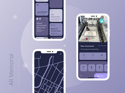 Near - AR Memorial App ar memorial mobile app monument ui