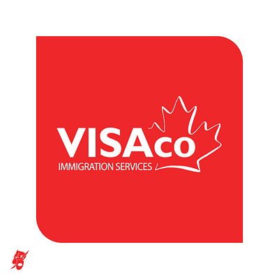 VISAco Immigration Services Logo air agency airplane canada canada visa design immigration immigration and visa consultancy logo psd design red typography vector