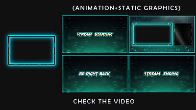 Twitch Animated Stream Neon Overlay Package - [Animated] branding etsyseller stream overlay streamer twitch twitch logo twitch overlays