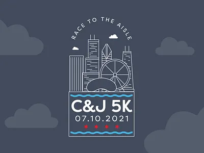 C&J 5K Chicago t-shirt design chicago runner shirtdesign vector