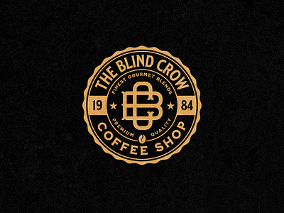 Kittl – Blind Crow Logo Badge Design badge branding design gold graphic design logo monogram retro template vintage