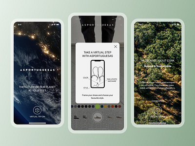 Asportuguesas ar app design eco friendly fashion mobile app natural try on ui ux
