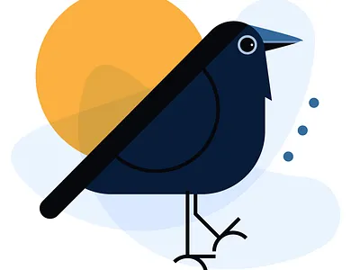 Crow bird birds crow flat illustration vector