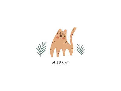 wild cat animal baby cat childrens illustration illustraion jungle safari tiger vector wild