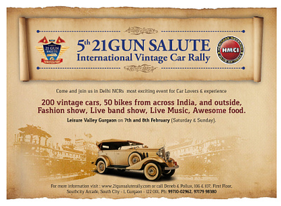 Fifth - 21Gun Salute International Vintage Car Rally Poster branding creative design design illustration poster poster design ui