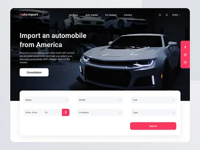 Automobile Shop website Design auto import automobile automobile shop car car import car shop car website carshop design landing page landing page design shop uidesign uiux web web design