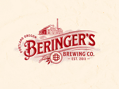 Kittl – Beringer's Brewing Co. Vintage Logo beer branding brew brewing design graphic design illustration label logo retro template vector vintage