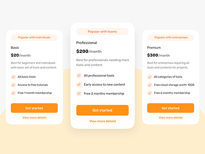 Pricing Cards app dailyui design minimal pricing pricing plan pricing table product design typogaphy ui user ux website website design