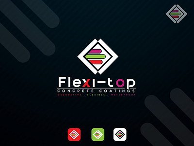 Flexi-Top - flexible concrete resurfacing Logo Design abstract logo branding combination mark logo creative creative logo design graphic design illustration logo logodesign modern logo vector