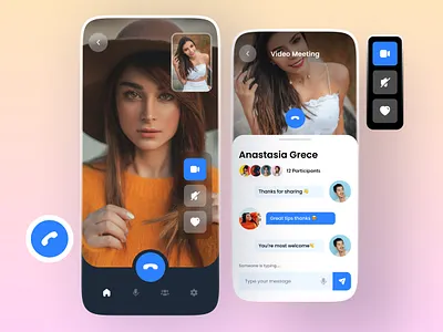 online meeting app app branding design flat illustration logo online meeting typography ui ux