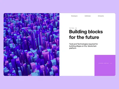 Landing page Transition 3d animation c4d cinema4d crypto design header hero motion render tech transition ux webdesign