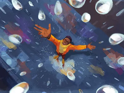 Dance in the rain animation art character city dance design drops illustration man paint photoshop rain street