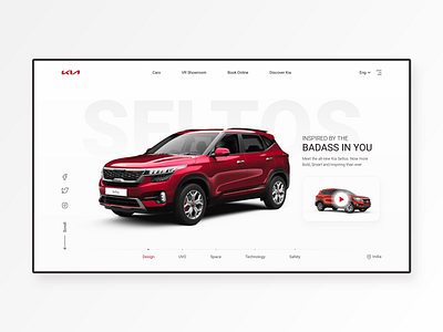 Kia website UI concept design app design app landing page landing page design landingpage minimal red responsive design responsive web design ui ux web design webapplication website website design